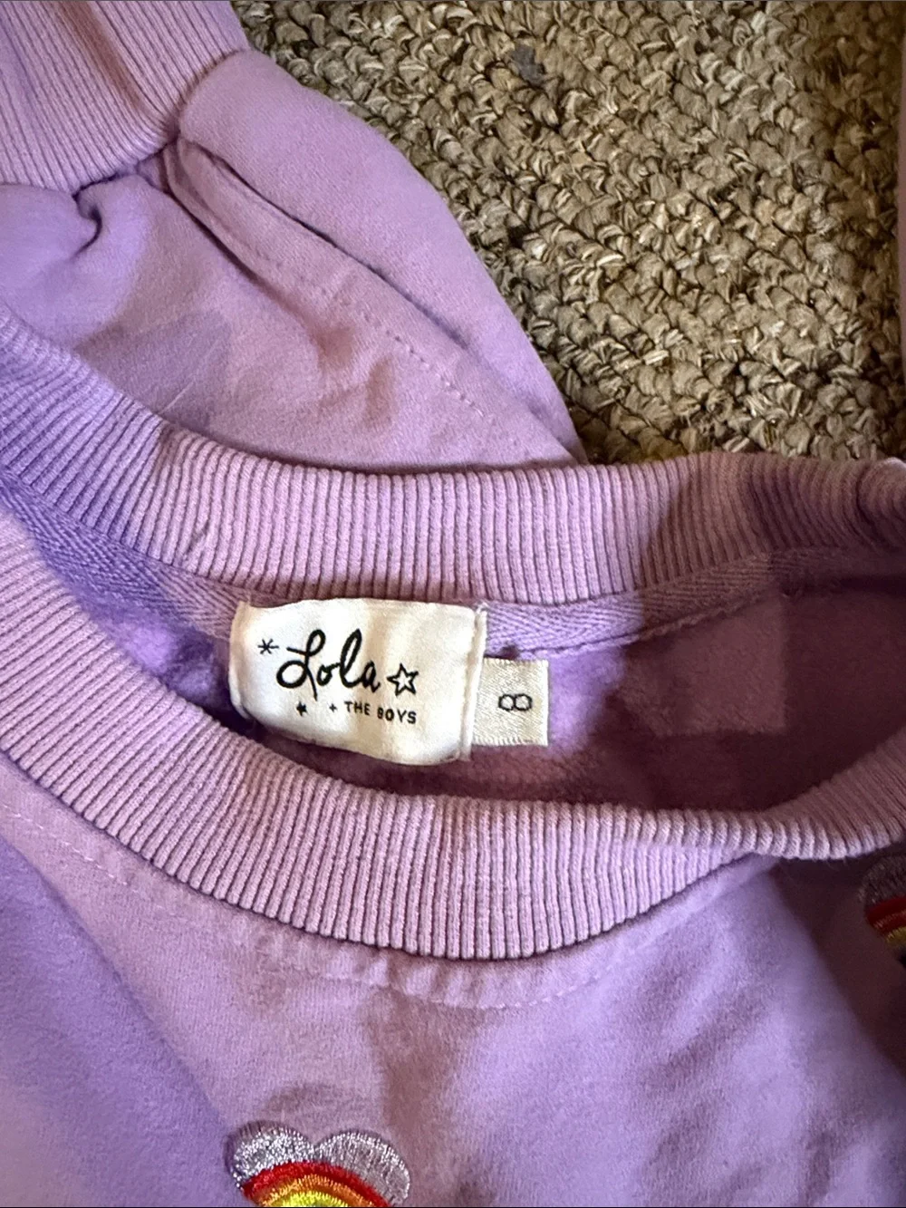 Lola + The Boys Lavender Rainbow Sweatshirt & Jogger Set